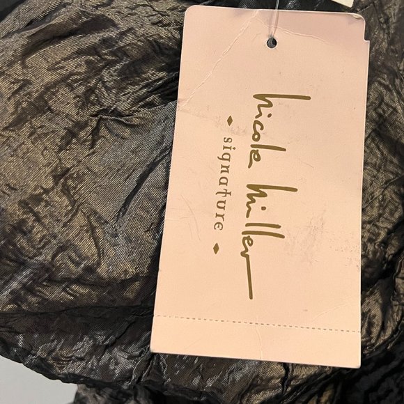 Nicole Miller Full length strapless charcoal dress with black trim, size 0 - Picture 4 of 8